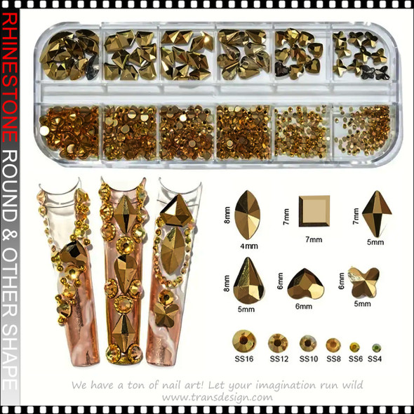 CRYSTAL RHINESTONE Aurum, Over 600/Case #ZSH-215