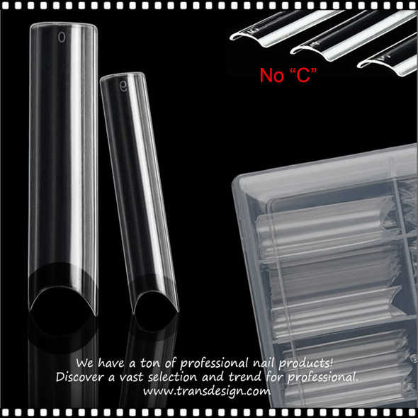 INSTANT TIP Extra Long, Clear, Half Cover, Straight Square, No "C" 500/Case