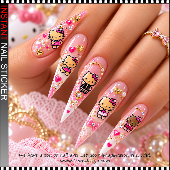 5D NAIL STICKER – HELLO KITTY OUTFIT MIX #M-1242