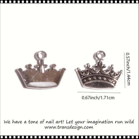 NAIL CHARM ALLOY Gold Crown 6/Pack