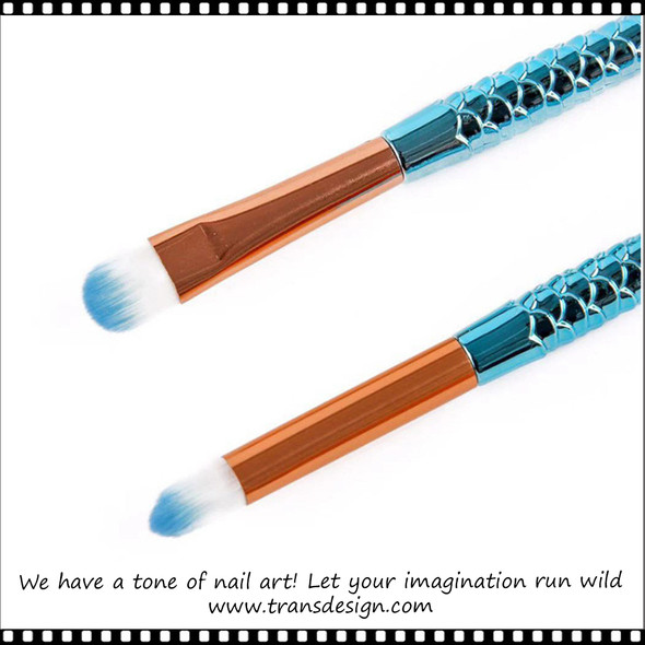 MAKEUP BRUSH Assorted Mermaid White/Blue 4/Set