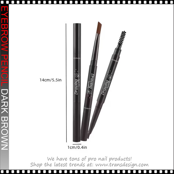 EYEBROW PENCIL With Brush , Water Proof Dark Brown