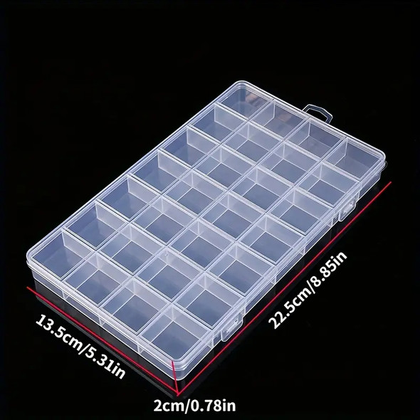 BOX Organizer, 28 Grids, Size 5.3" x 8.85 x 0.78" H.