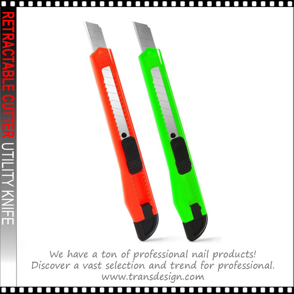 RETRACTABLE CUTTER Utility Knife With Auto-Lock Design Red & Green 2/Pack 