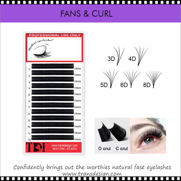 INSTANT Eyelash Self Fanning Tray Mix 0.07 C Curl  Size 19-22mm