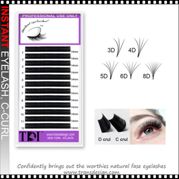 INSTANT Eyelash Self Fanning Tray Mix 0.12 C Curl  Size 19-22mm