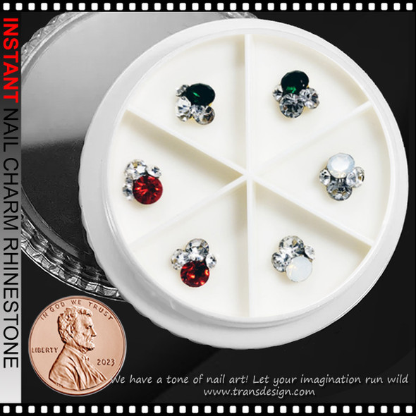 NAIL CHARM RHINESTONE Assorted Medium Design #4 6/Case