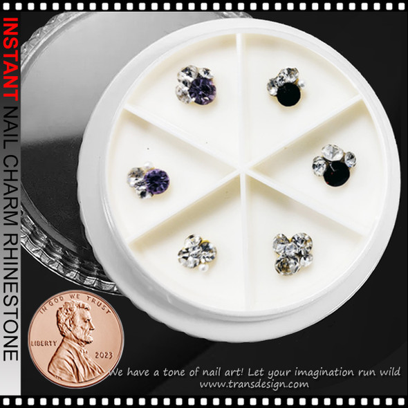 NAIL CHARM RHINESTONE Assorted Medium Design #5 6/Case