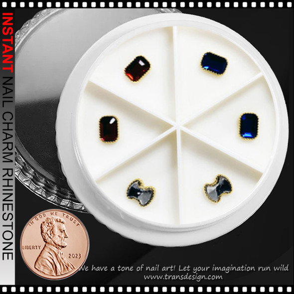 NAIL CHARM RHINETONE Rectangular, Bow tie 6/Case