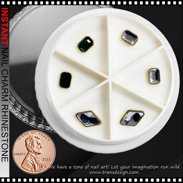 NAIL CHARM RHINETONE Rectangular, Rhombus 6/Case