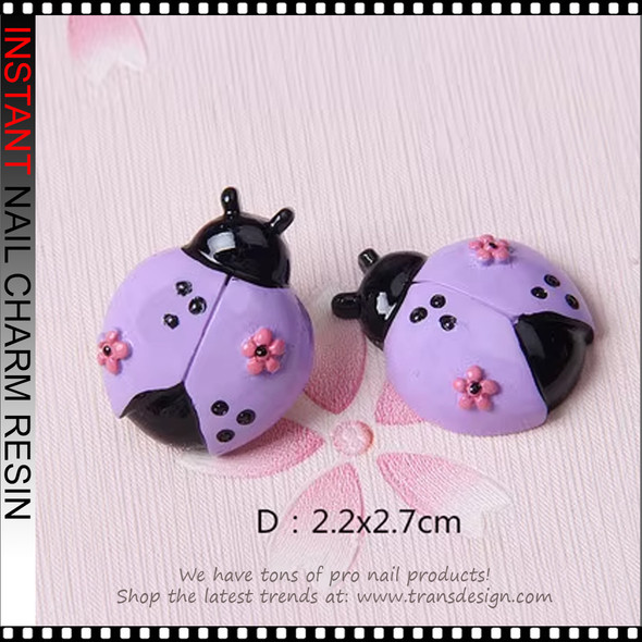 NAIL CHARM RESIN Mixed Color Ladybug  8pcs/Pack *