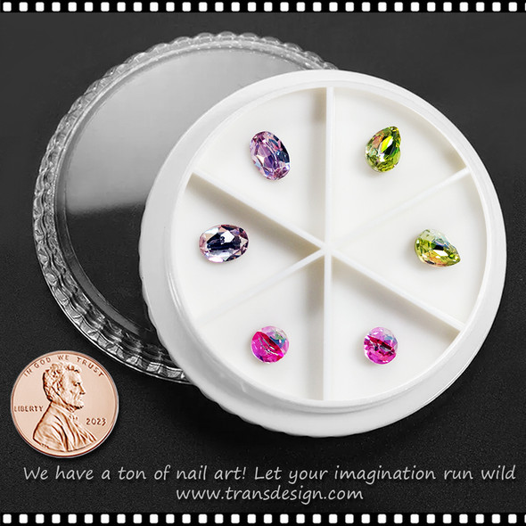  RHINESTONE CRYSTAL Shapes Mix Color  6/Wheel