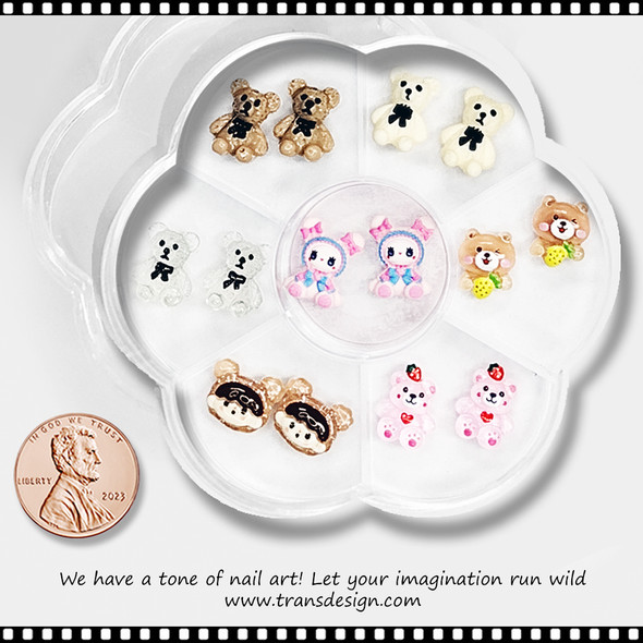 NAIL CHARM RESIN Cute Bear 14/Case