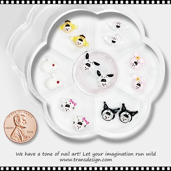 NAIL CHARM RESIN Sanrio Costume & Red-Eyed Bunny 14/Case