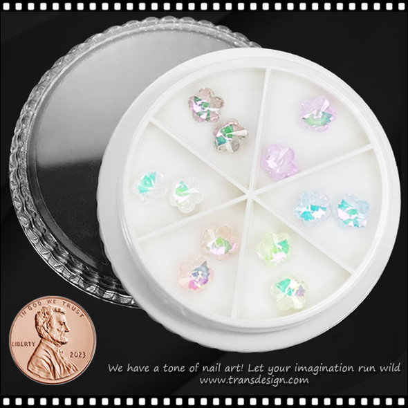 NAIL CHARM RHINESTONE Assorted Color Flower 12/Case