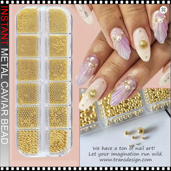 CAVIAR BEAD Metal, Gold Assorted Size/Case