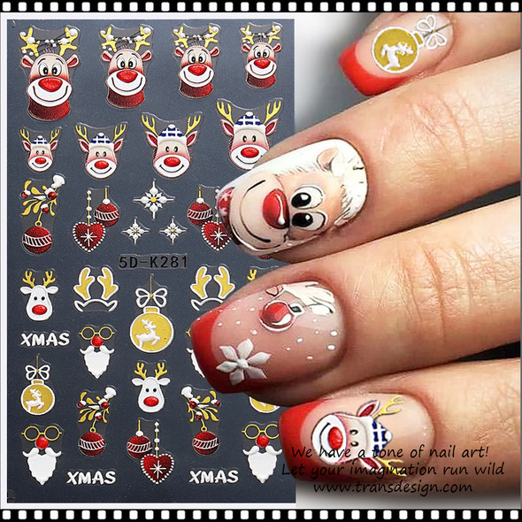 NAIL STICKER 3D Christmas Decoration #5D-K281