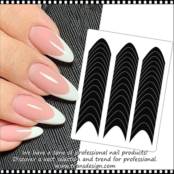 FRENCH MANICURE Guides, Smile Line Self-Adhesive Stickers 3 Sheet/108 Pcs