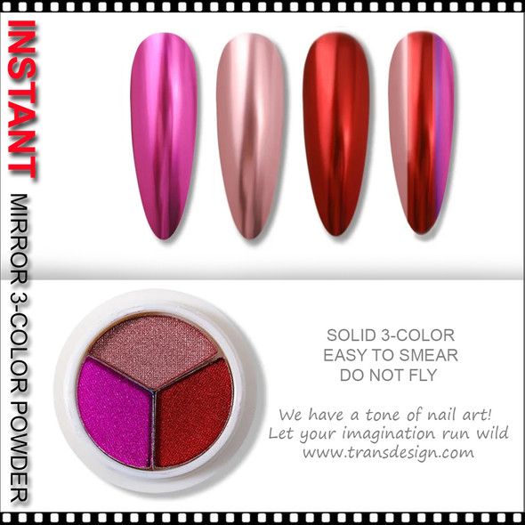 INSTANT Chrome Mirror 3-Color Red, Magenta & Pink 1g.
