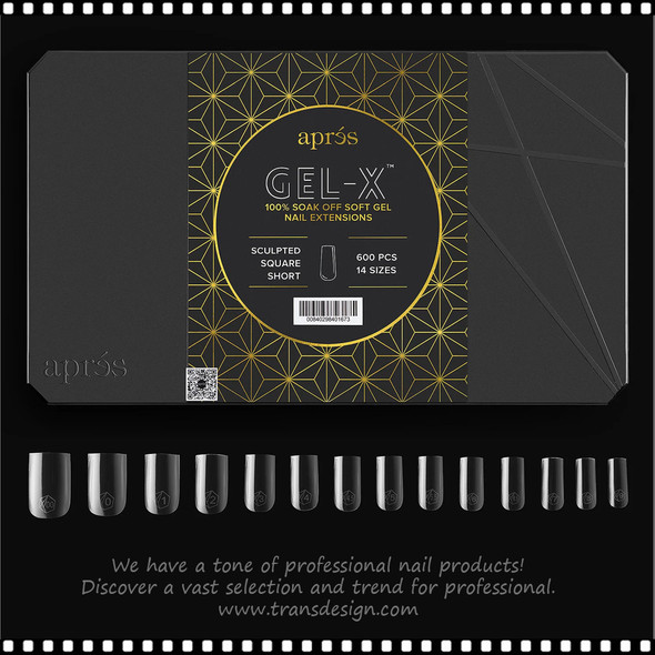 APRES Gel-X Sculpted Square Short Tips 600pcs #APGX-S-SS