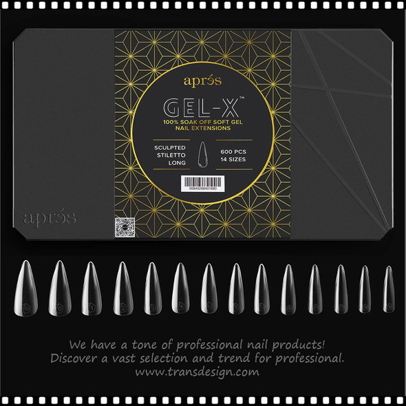 APRES Sculpted Stiletto Long Box of Tips 600pcs #APGX-S-STL
