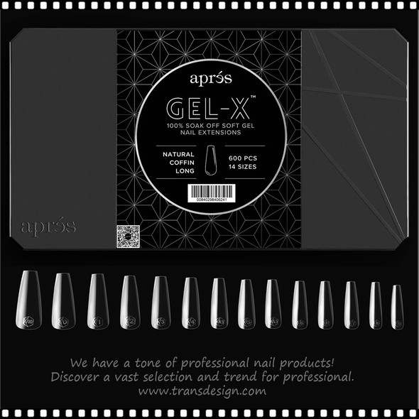 APRES Natural Coffin Long 600pcs #APGX-N-CL