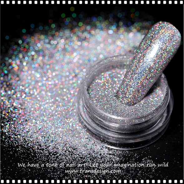 GLITTER HOLOGRAPHIC Silver, Silver Medium 1g.