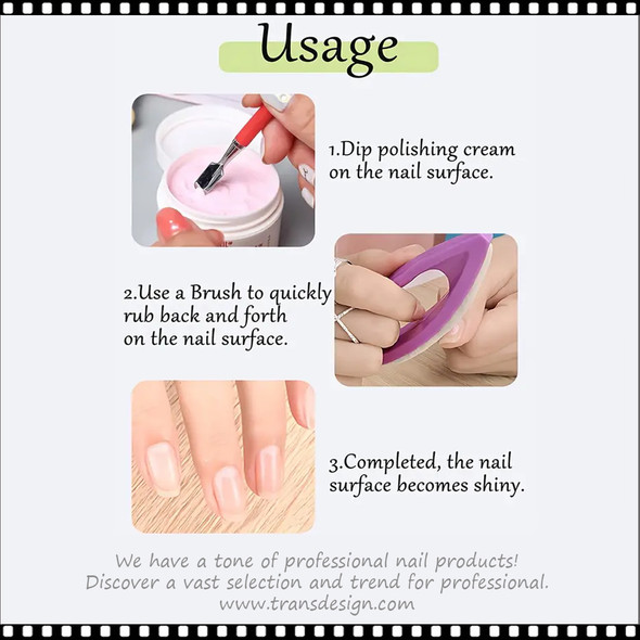 SUPER NAIL Buffing Cream 1.25oz & Nail Brush Buffer  