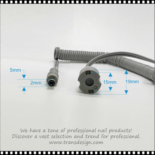 REPLACEMENT Handpiece Power Cord 5.5mm x 2.5 Male Plug