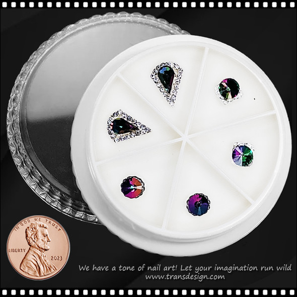 NAIL CHARM RHINESTONE Crystal Decoration 6/Wheel #1 *