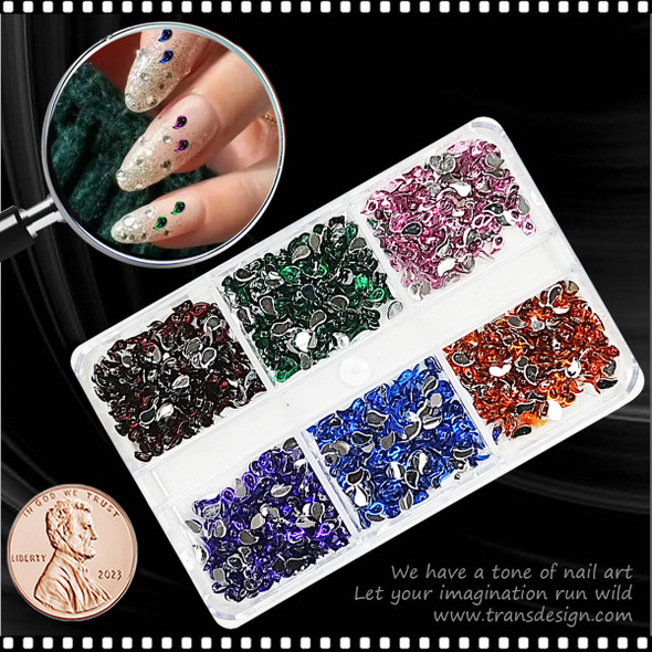 TDI Aluminum Irregular Nail Flakes Sequins Rose Gold/Light Blue - TDI, Inc