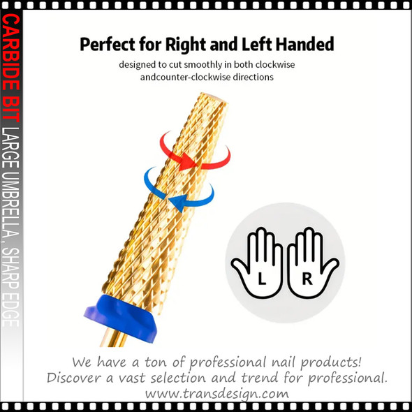 CARBIDE BIT Large Umbrella, Sharp Edge, Fine, 3/32" Shaft