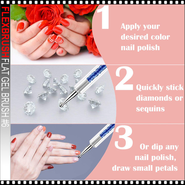 FLEXBRUSH Dotting Tool & Nail Art, Gel Liner 0.30"