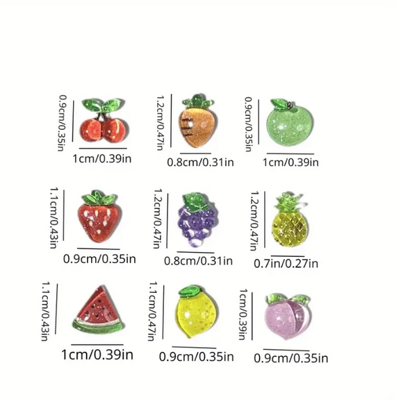 NAIL CHARM RESIN Cute Cartoon Fruit 12/Case #2