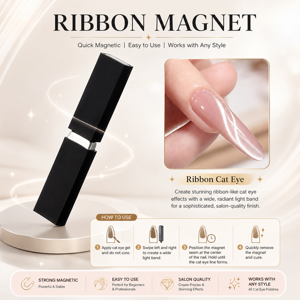 Black Silicone Protective Rectangular Nail Magnet Tools 2pcs