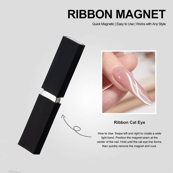 Black Silicone Protective Rectangular Nail Magnet Tools 2pcs