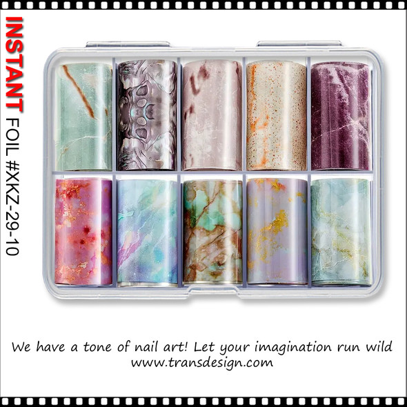 INSTANT Assorted Marble Nail Design 10 Rolls Case #XKZ-29-10