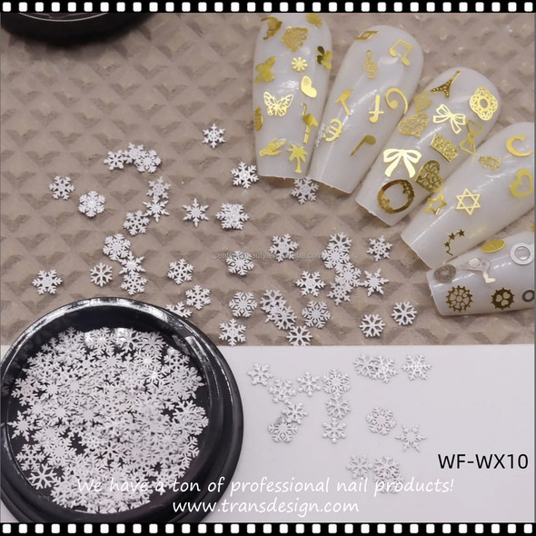 NAIL CHARM Assorted Silver Snowflake Jar #WF-WX10