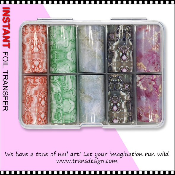 INSTANT FOIL Assorted Marble 10 Rolls Case