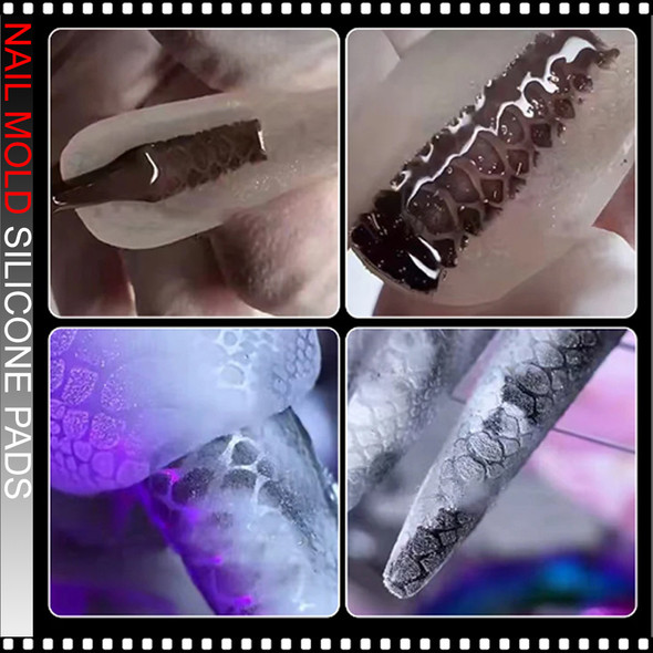 NAIL MOLDS  Silicone Pads Zebra Strip 12/Pack