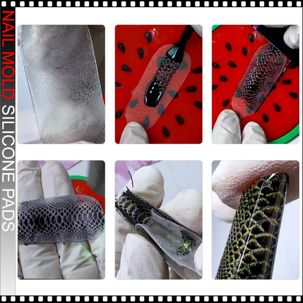 NAIL MOLDS  Silicone Pads Snake B 12/Pack