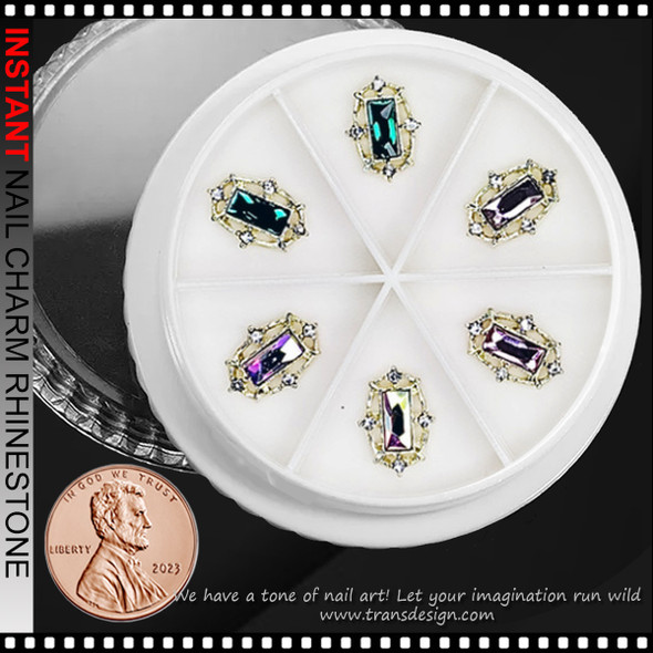 NAIL CHARM RHINESTONE Gold Design 6/Case #9
