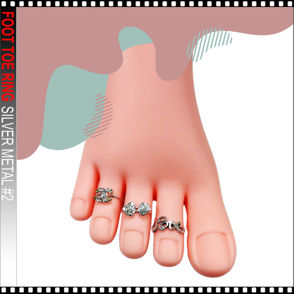 36 pcs Unique Metal Silver Foot Toe Ring #2
