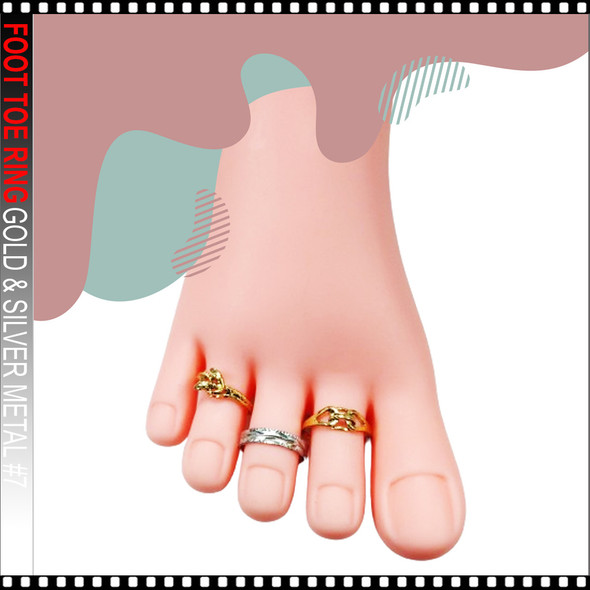36 pcs Unique Metal Silver & Gold Foot Toe Ring #4