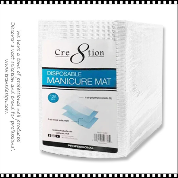 CRE8TION Disposable Manicure Mat, White Color 125 Pcs/Pack