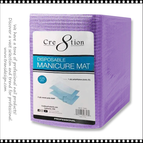 CRE8TION Disposable Manicure Mat, Purple Color 125 Pcs/Pack