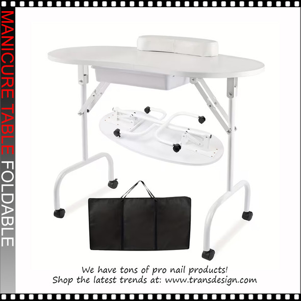 MANICURE TABLE Foldable, Armrest, White #020F