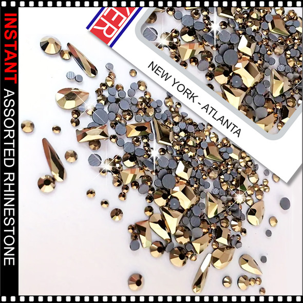 RHINESTONE CRYSTAL Mine Gold 170 Assorted Size #04