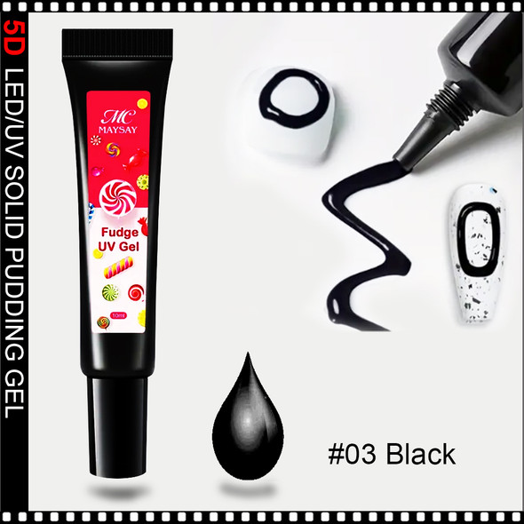 5D SCULPTURE GEL Pudding Gel, #03 Black 10ml.