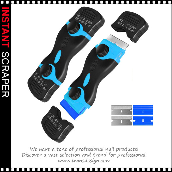 INSTANT SCRAPER Double Edge Razor Blade Set, Neon Blue